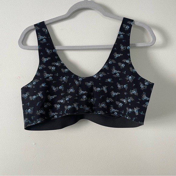 Knix Anna Sui Collab Black Blue Floral Wing Woman Contour Bra in Boudoir Bouquet - Picture 2 of 3